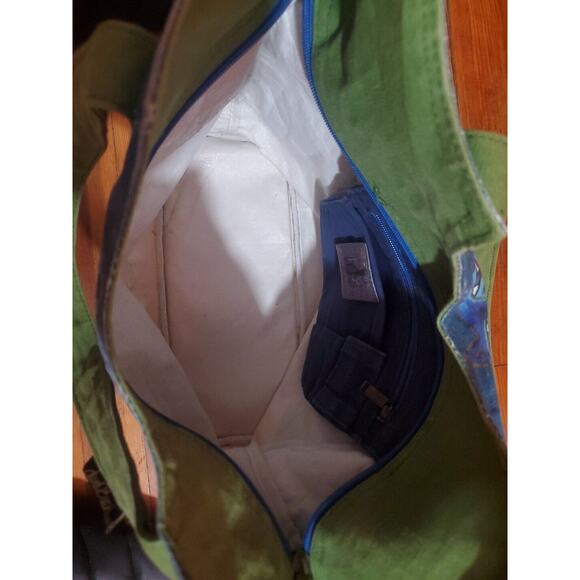 Laurel Burch Medium Csnvas Double Strap Embroidered Cats Graphic Tote Bag - Picture 10 of 13